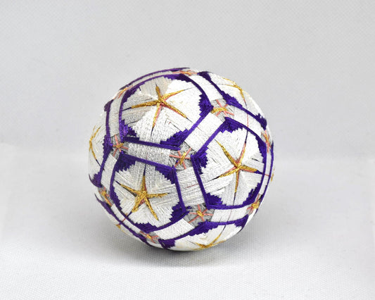Hand-Embroidered Traditional Japanese Temari Ball in vibrant colourful threads