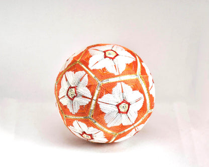 Hand-Embroidered Japanese Temari Ball Folk Art shown on a clean neutral background