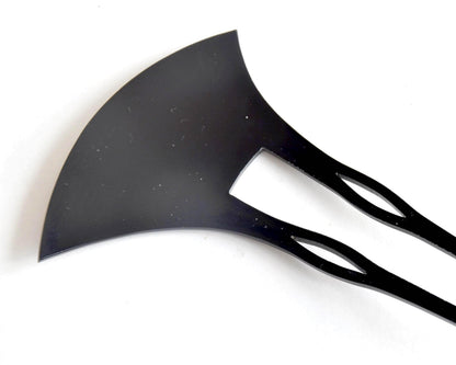 Bachi-Gata Kanzashi Fan-Shaped Hair Fork close up view highlighting the blank back side texture