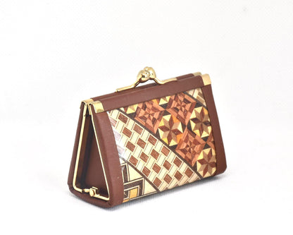 Yosegi Zaiku Geometric Marquetry Clasp Coin Purse by Hakone artisans