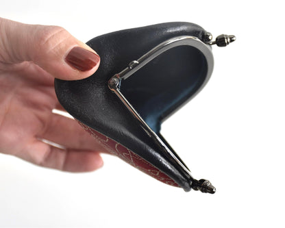 Inden deerskin coin purse open view from above showing the spacious inner compartment