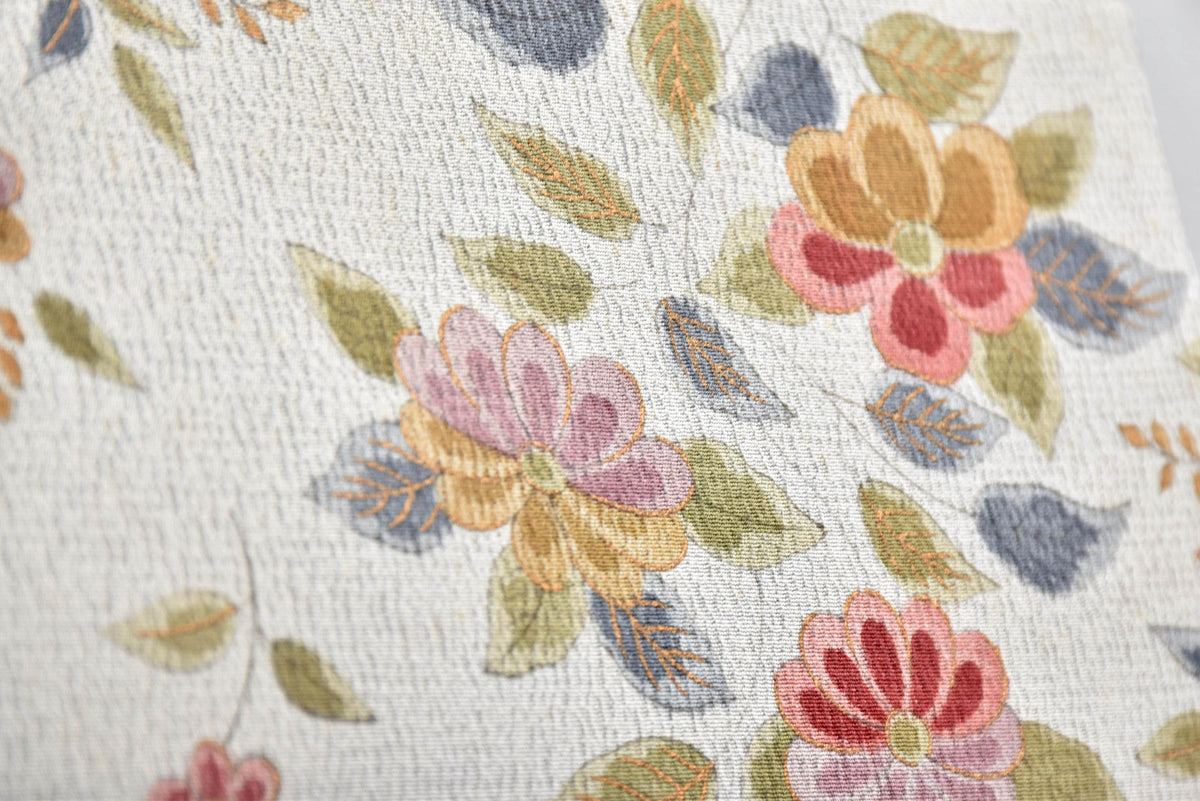 Chirimen Crepe Kimono Clutch Floral Pattern pattern detail showing textured fabric and flowers