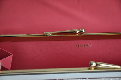 Shiseido Japanese Kimono Clutch With Traditional Weaves interior coin purse frame and brand stamp