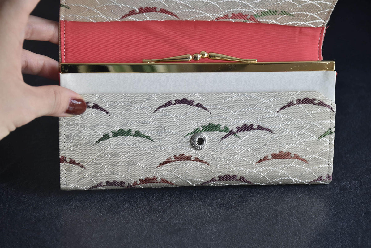 Shiseido Japanese Kimono Clutch With Traditional Weaves pattern detail and snap button
