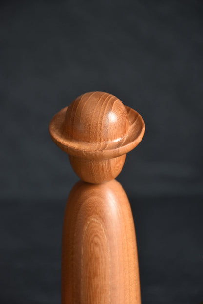 Kenji Miyazawa Dekunobo Kokeshi Doll wide-brimmed hat and head detail