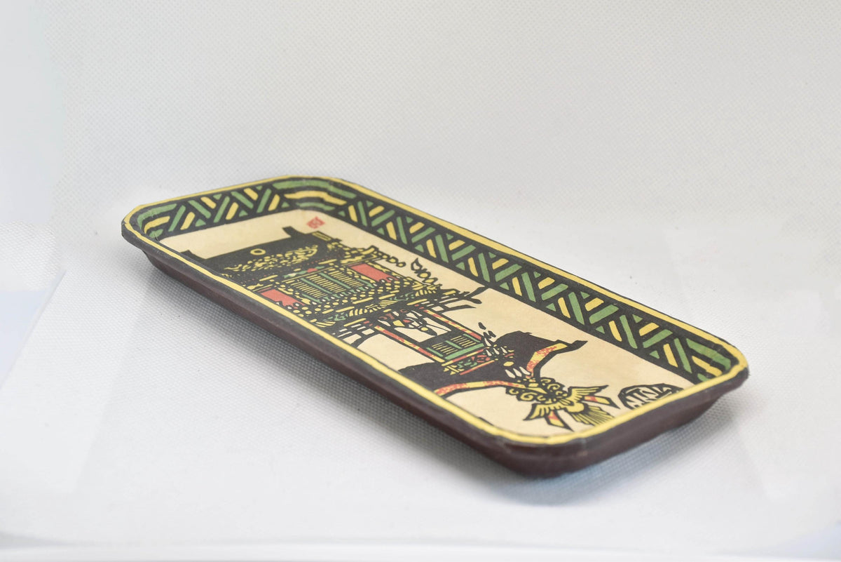 Ikkanbari Papier-Mache Serving Tray viewed from the opposite angled side