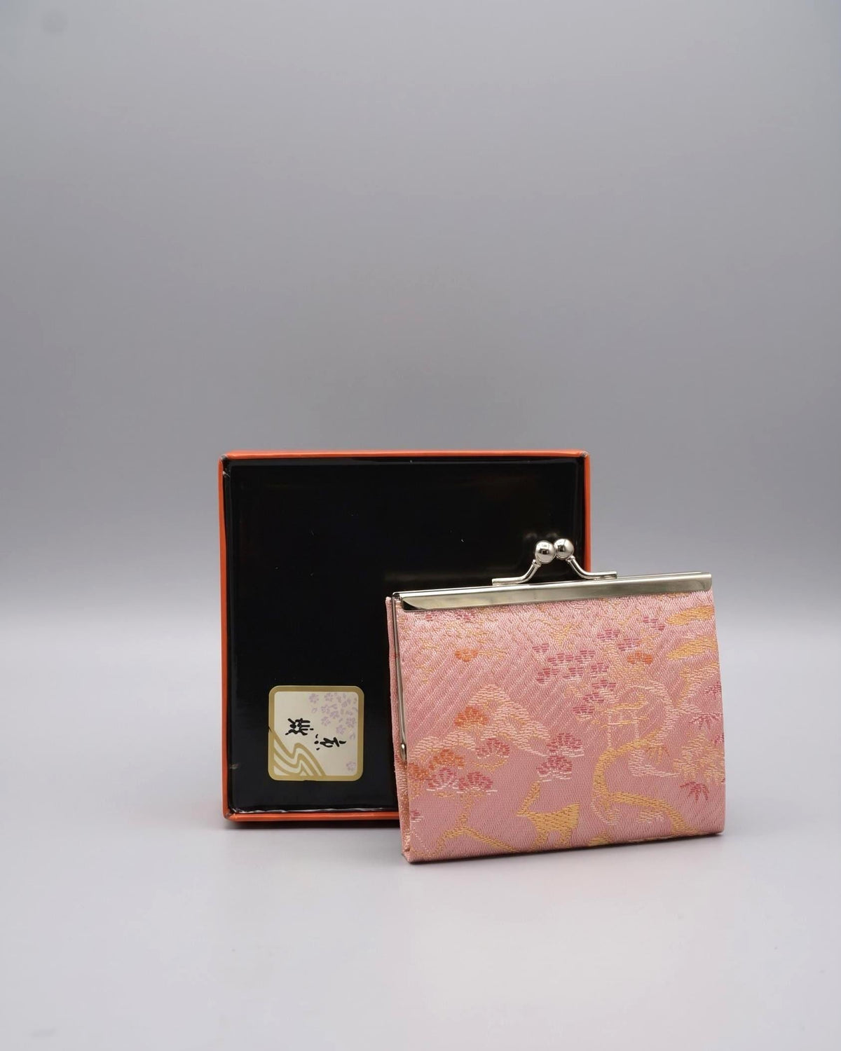 Nishijin-Ori Silk Coin Purse Deer Motif Gamaguchi from Kyoto Japan