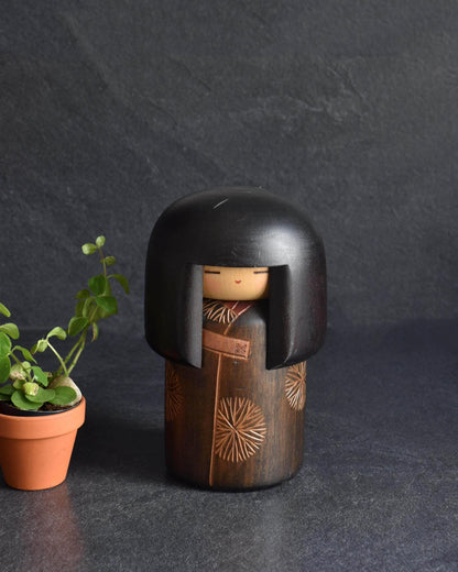 Sansaku Sekiguchi Sosaku Kokeshi Dojo doll, handmade vintage Japanese wooden craft